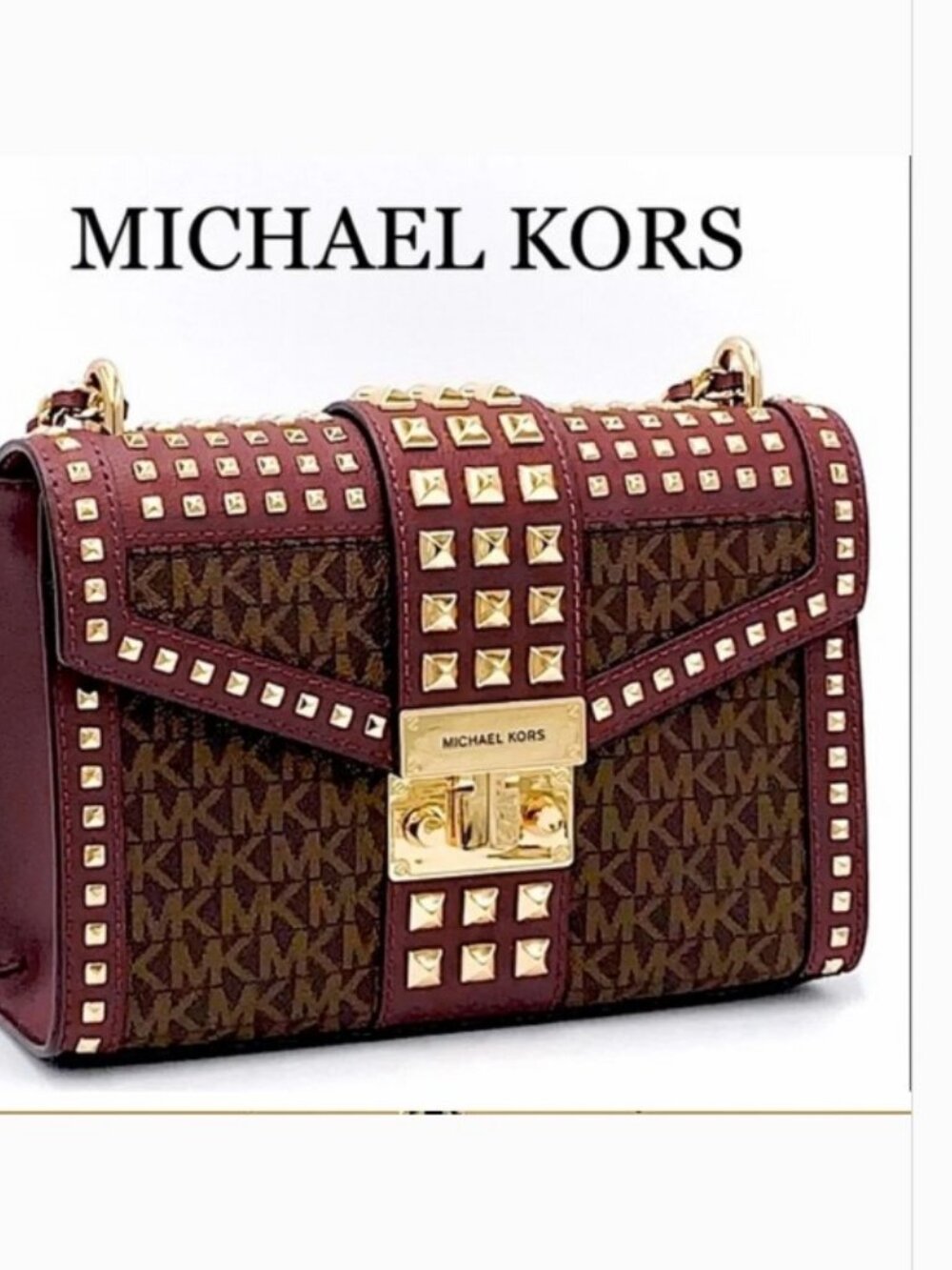 *NWT* Michael Kors Rose Medium Flap Shoulder Studded Crossbody Messenger Bag